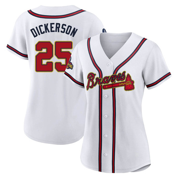 Alex Dickerson Atlanta Braves Women's Navy Backer Slim Fit T-Shirt 