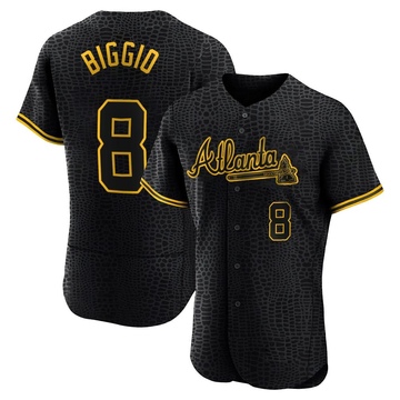 Cavan Biggio Men's Authentic Atlanta Braves Black Snake Skin City Jersey