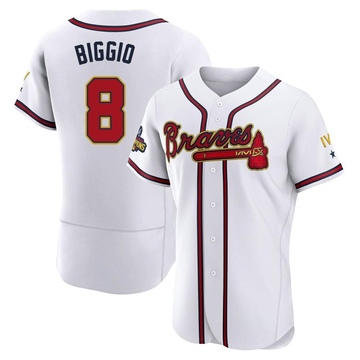 Cavan Biggio Men's Authentic Atlanta Braves Gold White 2022 Program Jersey