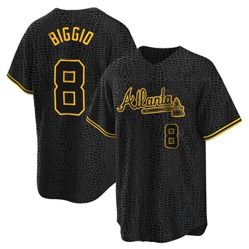 Cavan Biggio Men's Replica Atlanta Braves Black Snake Skin City Jersey