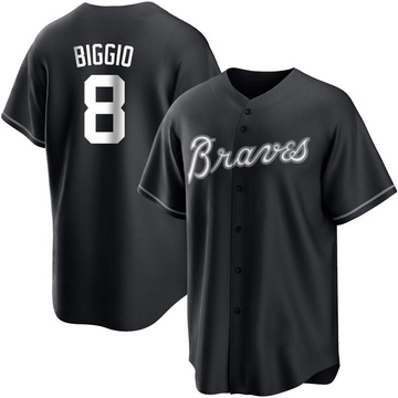 Cavan Biggio Men's Replica Atlanta Braves Black/White Jersey