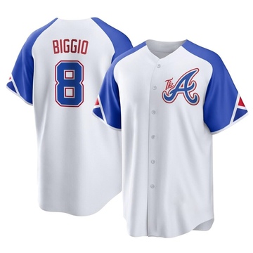 Cavan Biggio Men's Replica Atlanta Braves White 2023 City Connect Jersey