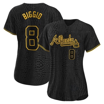 Cavan Biggio Women's Authentic Atlanta Braves Black Snake Skin City Jersey