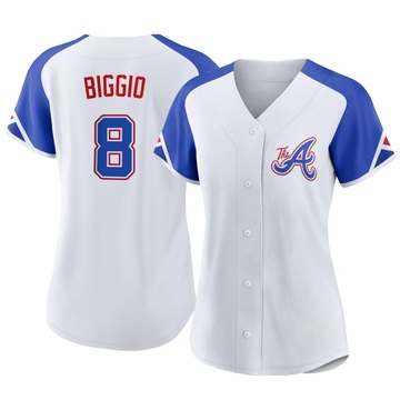 Cavan Biggio Women's Authentic Atlanta Braves White 2023 City Connect Jersey