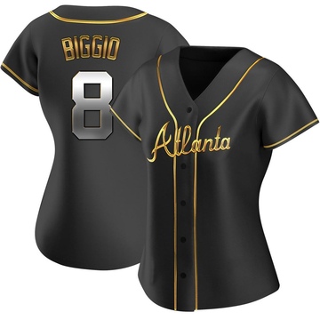 Cavan Biggio Women's Replica Atlanta Braves Black Golden Alternate Jersey