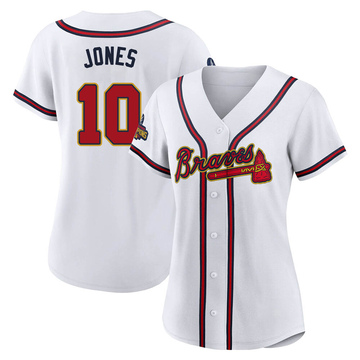 Top-selling Item] Chipper Jones 10 Atlanta Braves White 2022-23 Gold  Program 3D Unisex Jersey