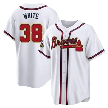 Eli White Atlanta Braves Youth White Roster Name & Number T-Shirt - Red