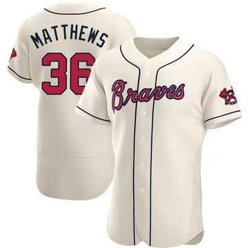 Gary Matthews Men's Authentic Atlanta Braves Cream Alternate Jersey