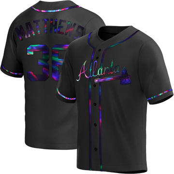 Gary Matthews Men's Replica Atlanta Braves Black Holographic Alternate Jersey