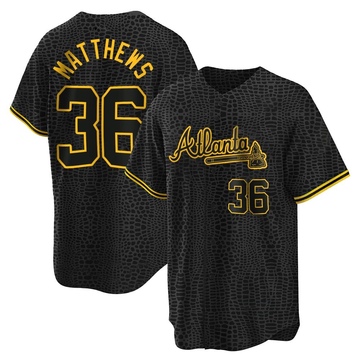 Gary Matthews Men's Replica Atlanta Braves Black Snake Skin City Jersey