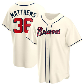 Gary Matthews Men's Replica Atlanta Braves Cream Alternate Jersey