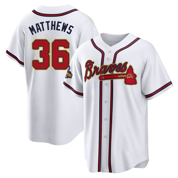 Gary Matthews Men's Replica Atlanta Braves Gold White 2022 Program Jersey