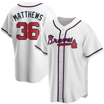 Gary Matthews Men's Replica Atlanta Braves White Home Jersey