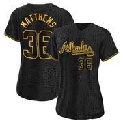 Gary Matthews Women's Authentic Atlanta Braves Black Snake Skin City Jersey