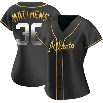 Gary Matthews Women's Replica Atlanta Braves Black Golden Alternate Jersey