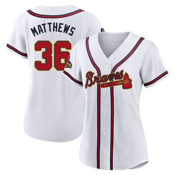 Gary Matthews Women's Replica Atlanta Braves Gold White 2022 Program Jersey