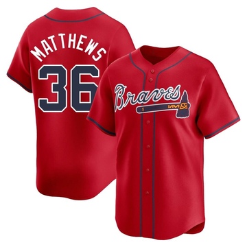 Gary Matthews Youth Limited Atlanta Braves Red Alternate Jersey