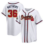 Gary Matthews Youth Replica Atlanta Braves Gold White 2022 Program Jersey