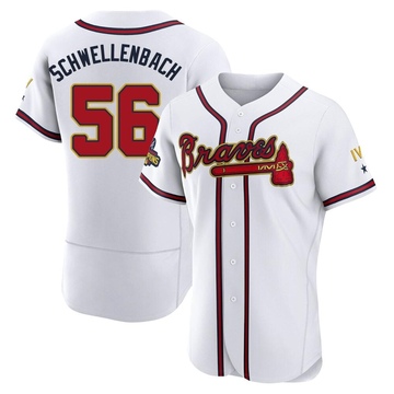 Spencer Schwellenbach Men's Authentic Atlanta Braves Gold White 2022 Program Jersey