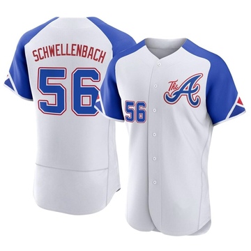 Spencer Schwellenbach Men's Authentic Atlanta Braves White 2023 City Connect Jersey