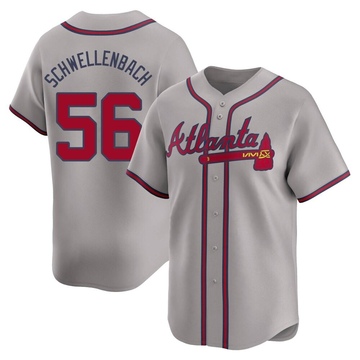 Spencer Schwellenbach Men's Limited Atlanta Braves Gray Away Jersey