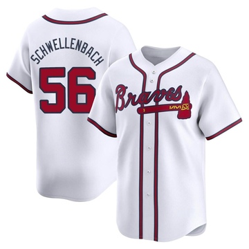 Spencer Schwellenbach Men's Limited Atlanta Braves White Home Jersey