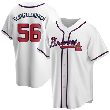 Spencer Schwellenbach Men's Replica Atlanta Braves White Home Jersey