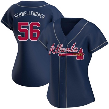 Spencer Schwellenbach Women's Authentic Atlanta Braves Navy Alternate Jersey