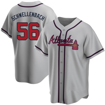 Spencer Schwellenbach Youth Replica Atlanta Braves Gray Road Jersey