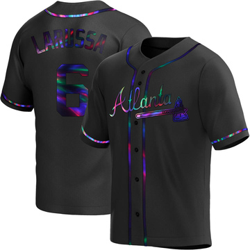 Tony Larussa Men's Replica Atlanta Braves Black Holographic Alternate Jersey