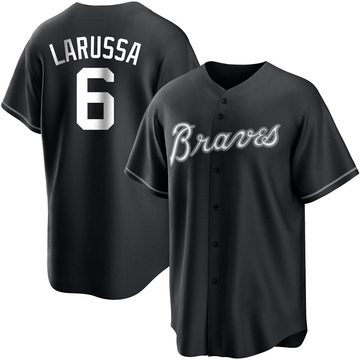 Tony Larussa Men's Replica Atlanta Braves Black/White Jersey