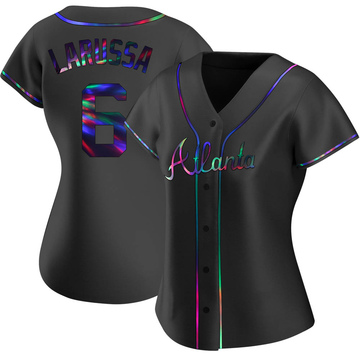 Tony Larussa Women's Replica Atlanta Braves Black Holographic Alternate Jersey